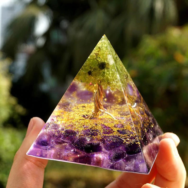 ORGONITE TREE OF LIFE PERIDOT PYRAMID