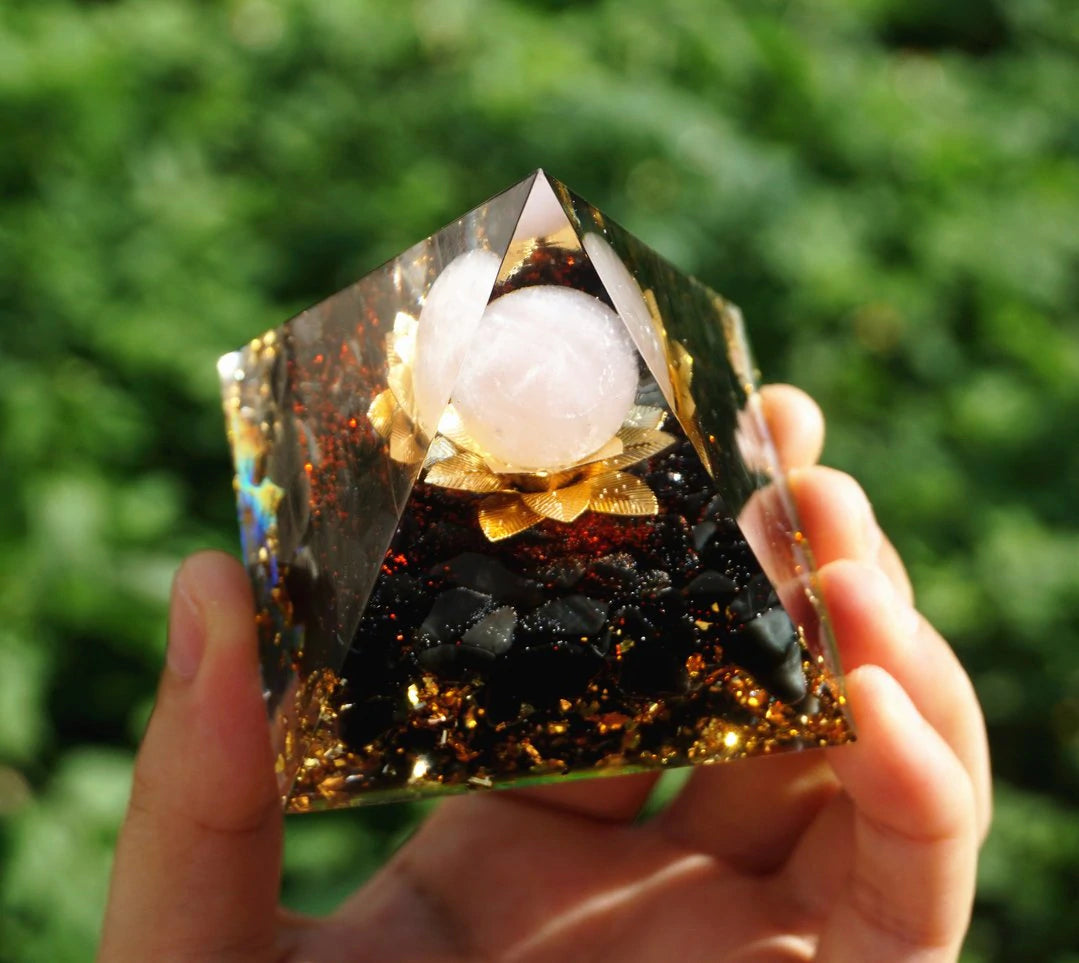 ROSE QUARTZ OBSIDIAN PYRAMID